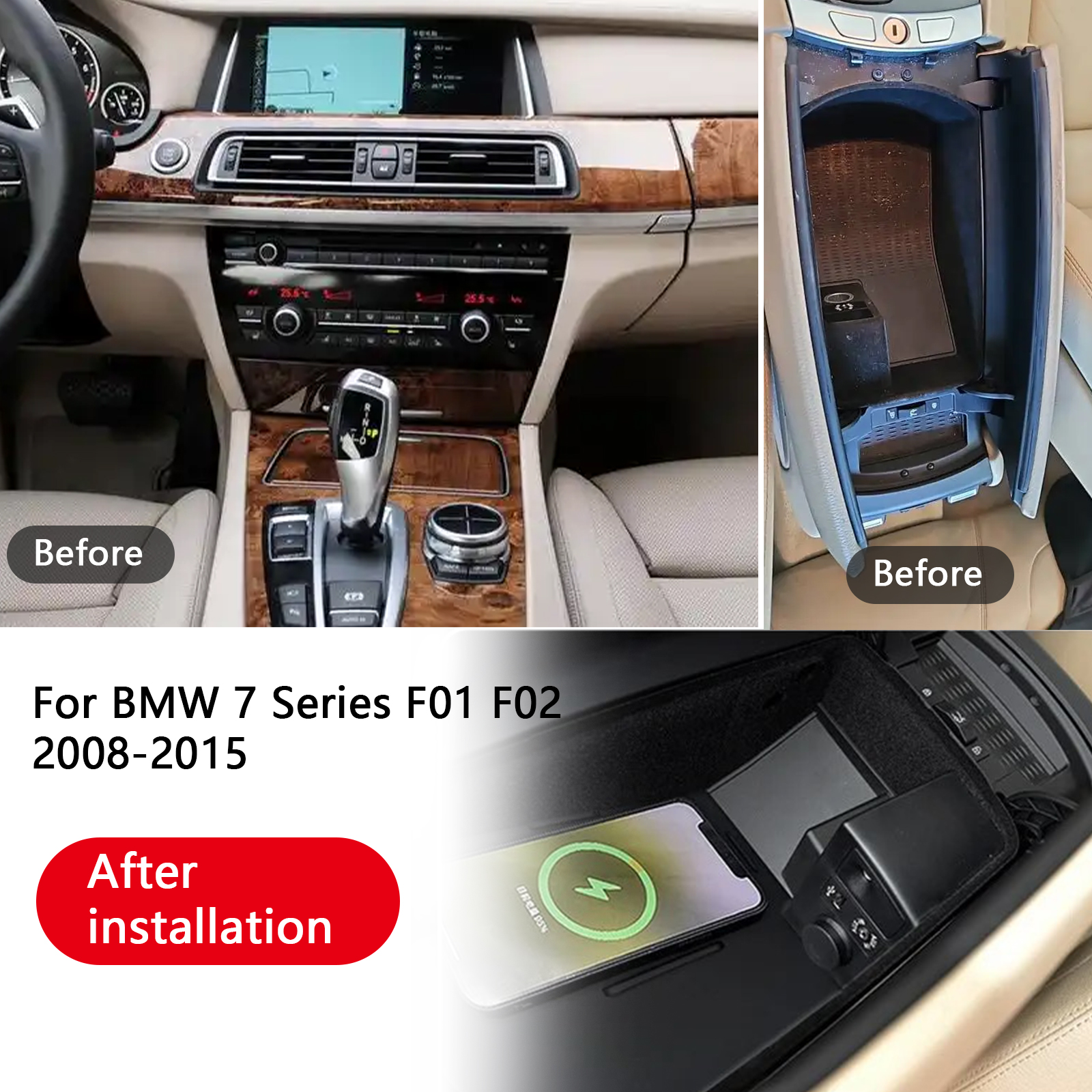 Qi2 Phone Accessories - 2 DIN For BMW 7 Series