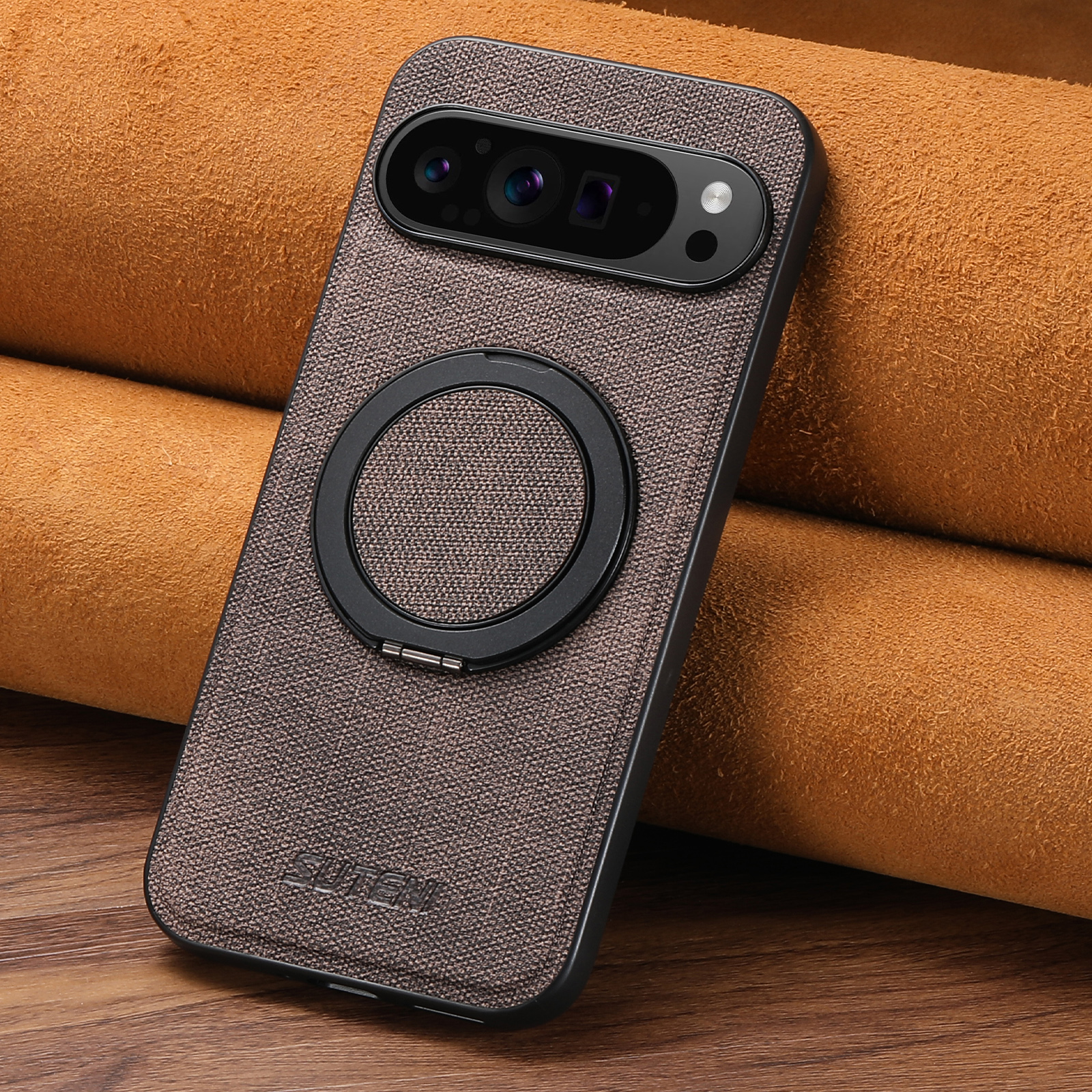 Phone Accessories Ring Holder - Faux Leather Magnet Wireless Charging Phone