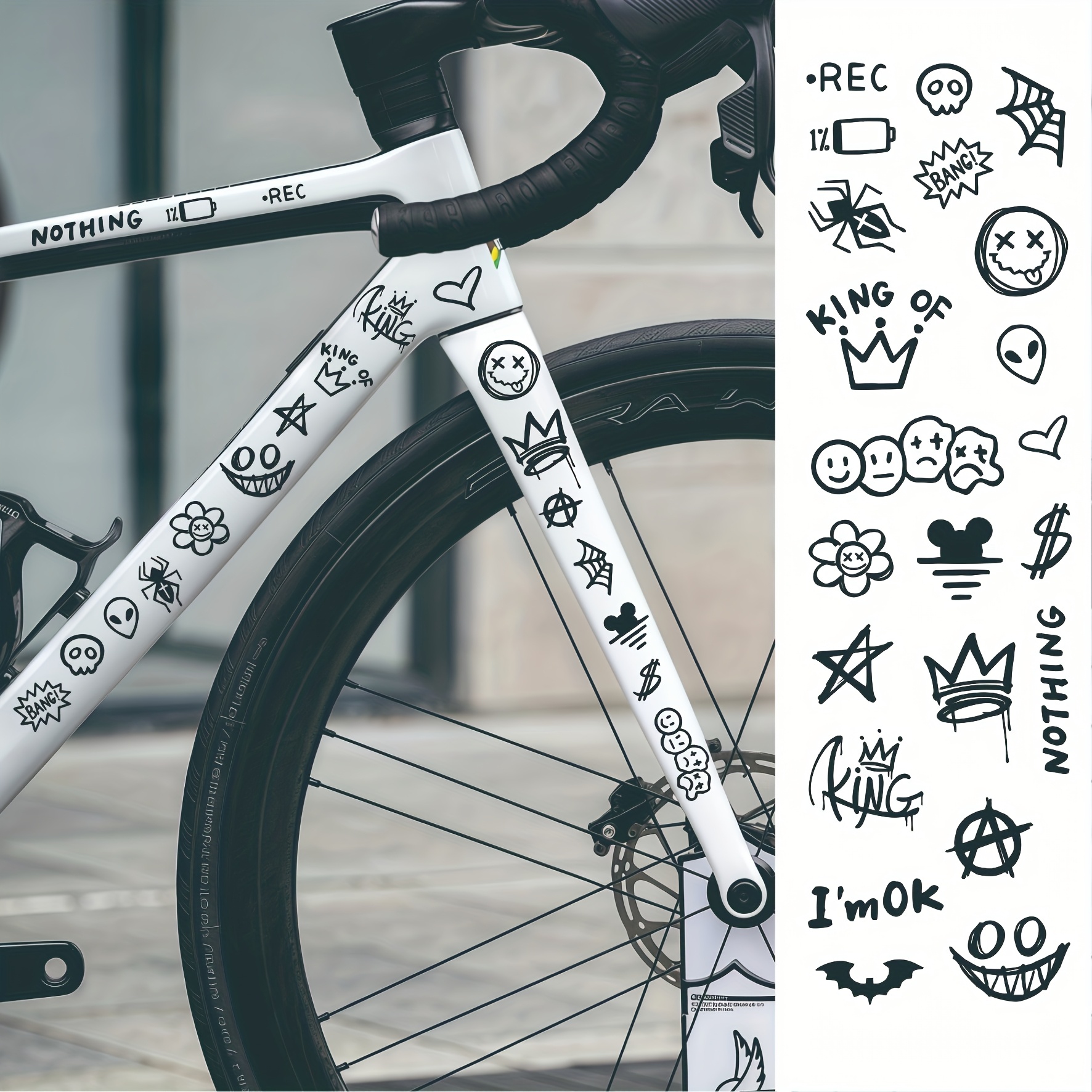 Phone Accessories Rack - 1set graffiti animation simple decoration bicycle