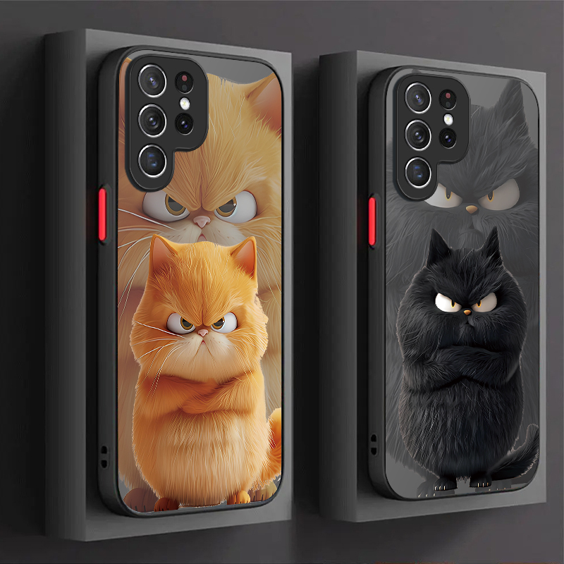 Samsung Accessories Phone - Angry Cat Couple Style Case for