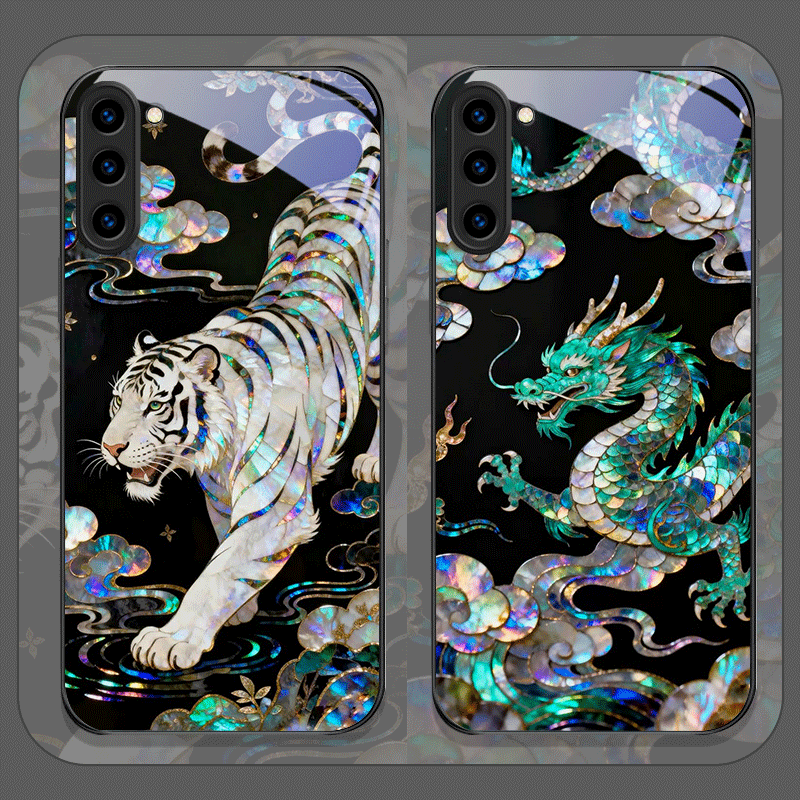 Samsung Accessories Phone - Stylish Tiger Dragon Marble Texture Printed