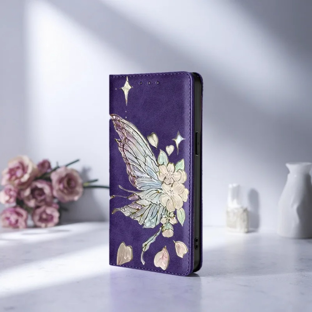 Samsung Accessories Phone - Painted Magnetic Flip Leather Wallet Case