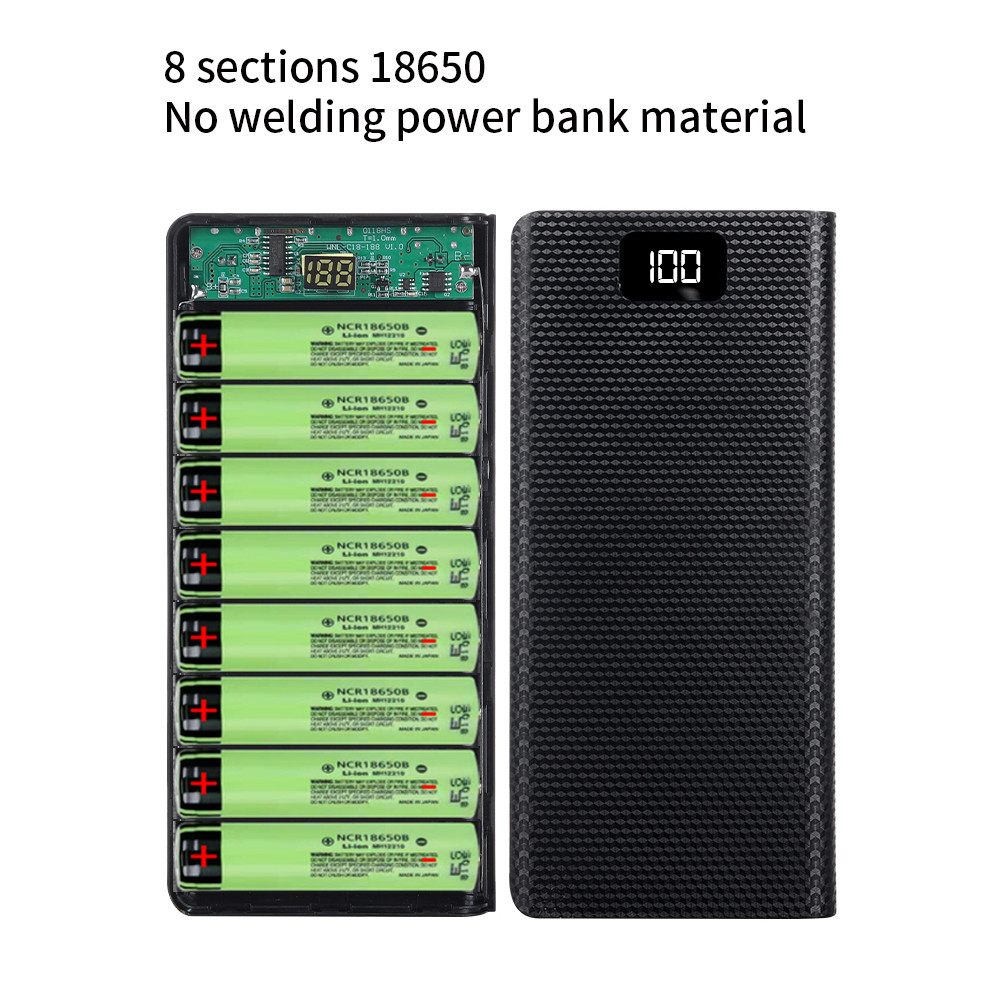 DIY 8*18650 Battery Power Bank - огляд і ціна Portable Charger 20000Mah