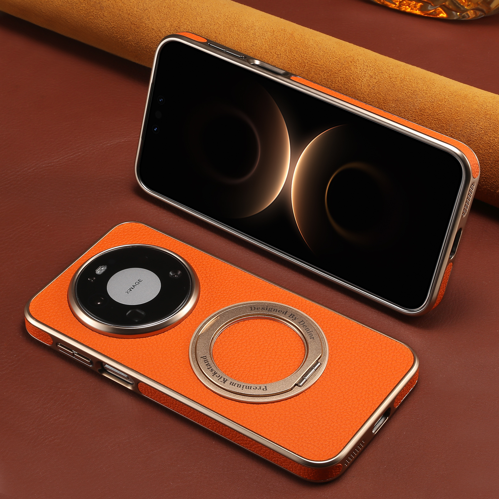 Denior Litchi Grain Phone Case - огляд і ціна Phone Accessories Ring Holder