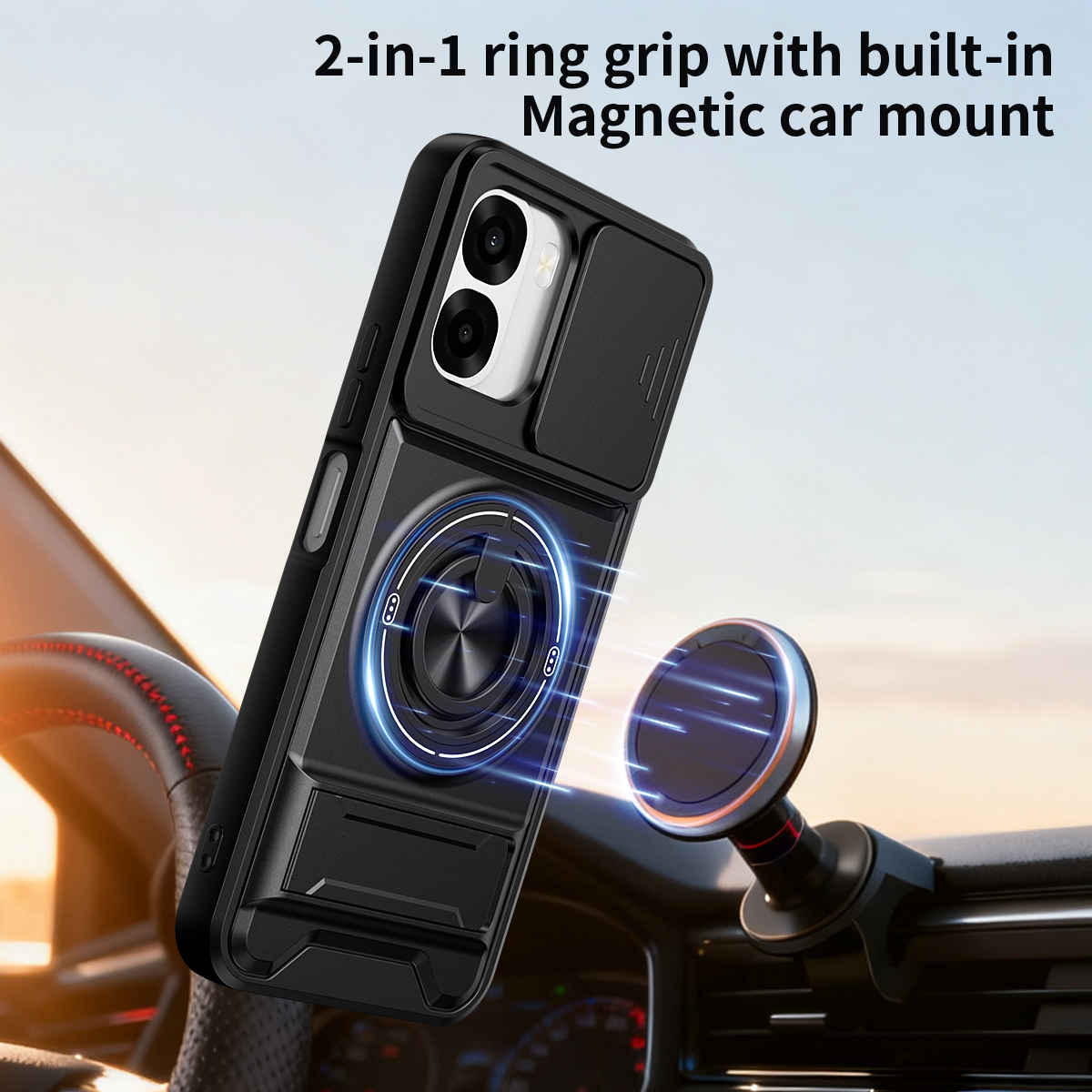 Armor Phone Case For Oppo A6x  - огляд і ціна Phone Accessories Ring Holder