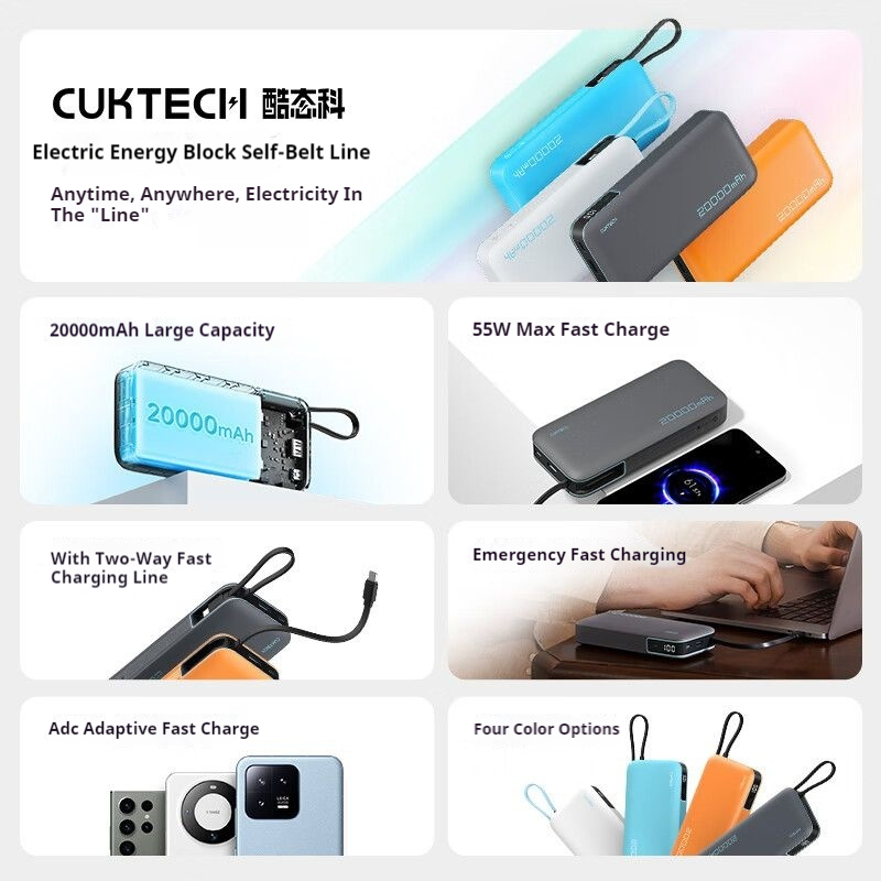 CUKTECH CP25 55W Power Bank Tw - огляд і ціна Portable Charger 20000Mah