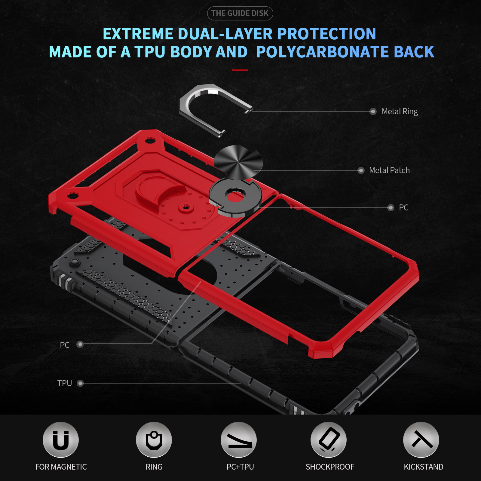 Military-grade Shockproof Phon - огляд і ціна Phone Accessories Ring Holder