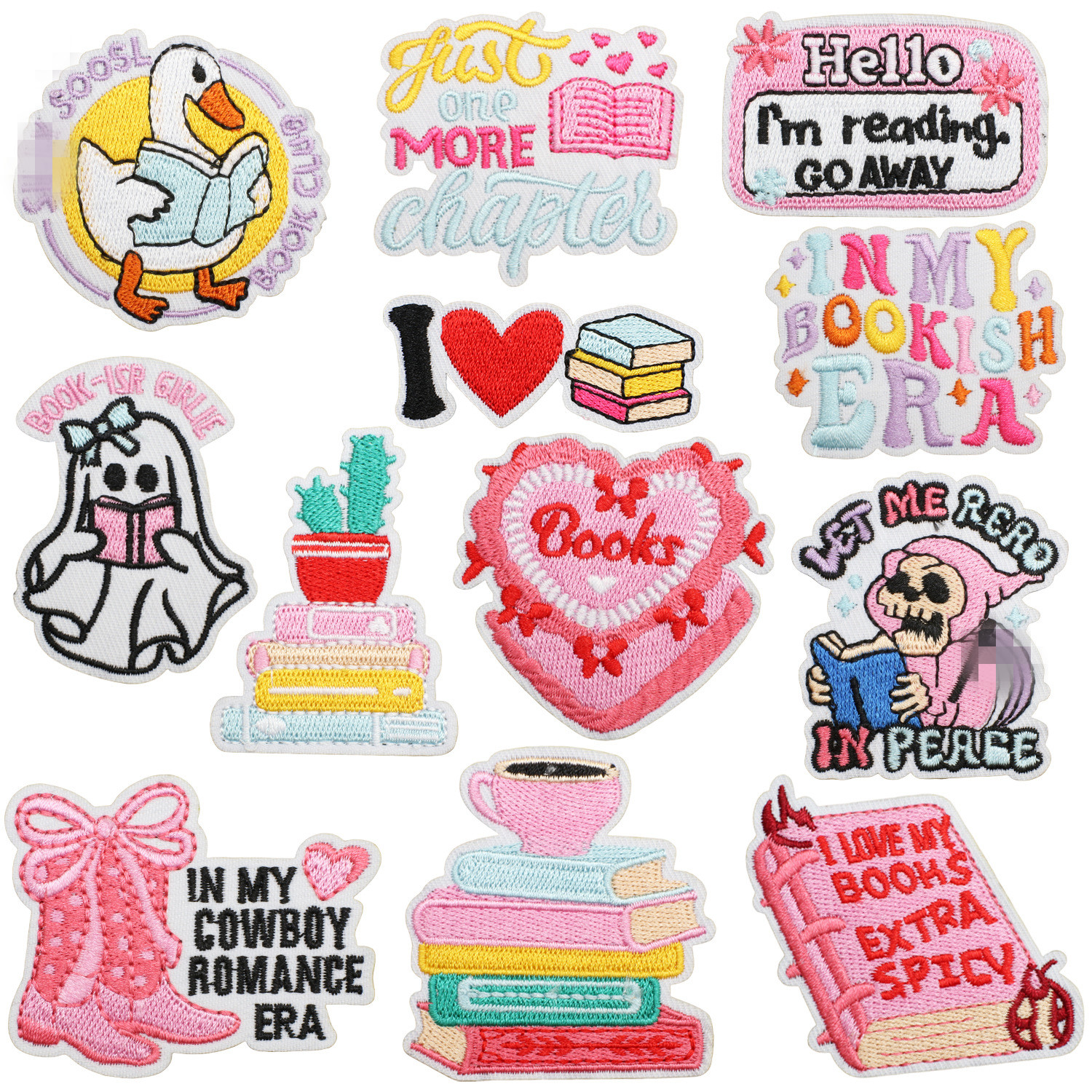 10 Pcs I Love Books Embroidere - огляд і ціна Phone Accessories Pictures