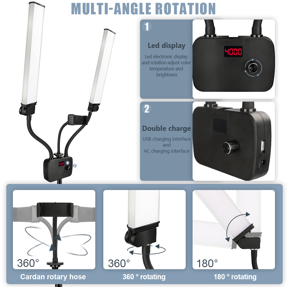 Double Arms LED Fill Photo Stu - огляд і ціна Led Strip Selfie