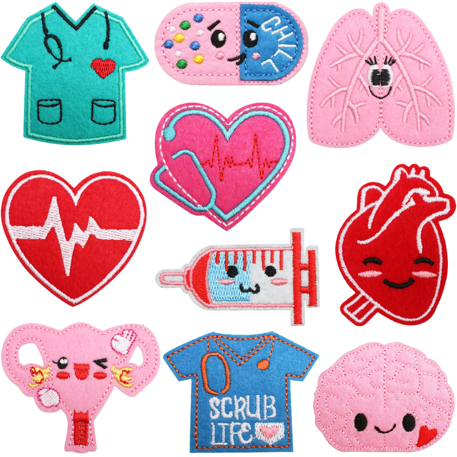 10 Pcs Nurse Care Iron On Sew  - огляд і ціна Phone Accessories Pictures